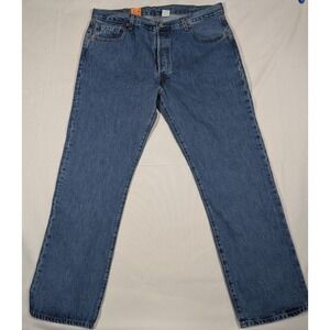 Levi Strauss 501 Mens Jeans Button Fly Medium Wash Denim 40x32